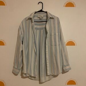 Baby Blue and White Striped Button Down